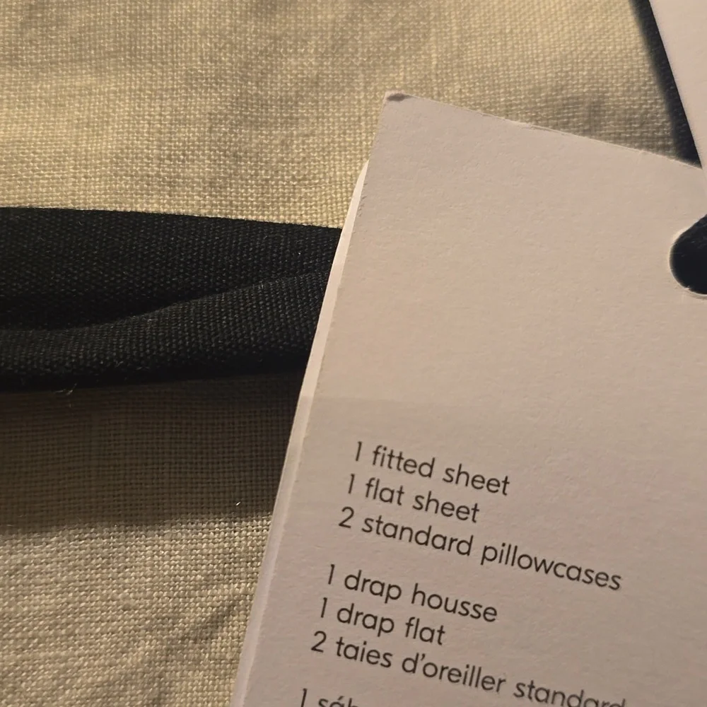 ❤️BUY 2 GET 1 FREE West Elm European Flax Linen Sheet Set,Full,Frost Gray,$269